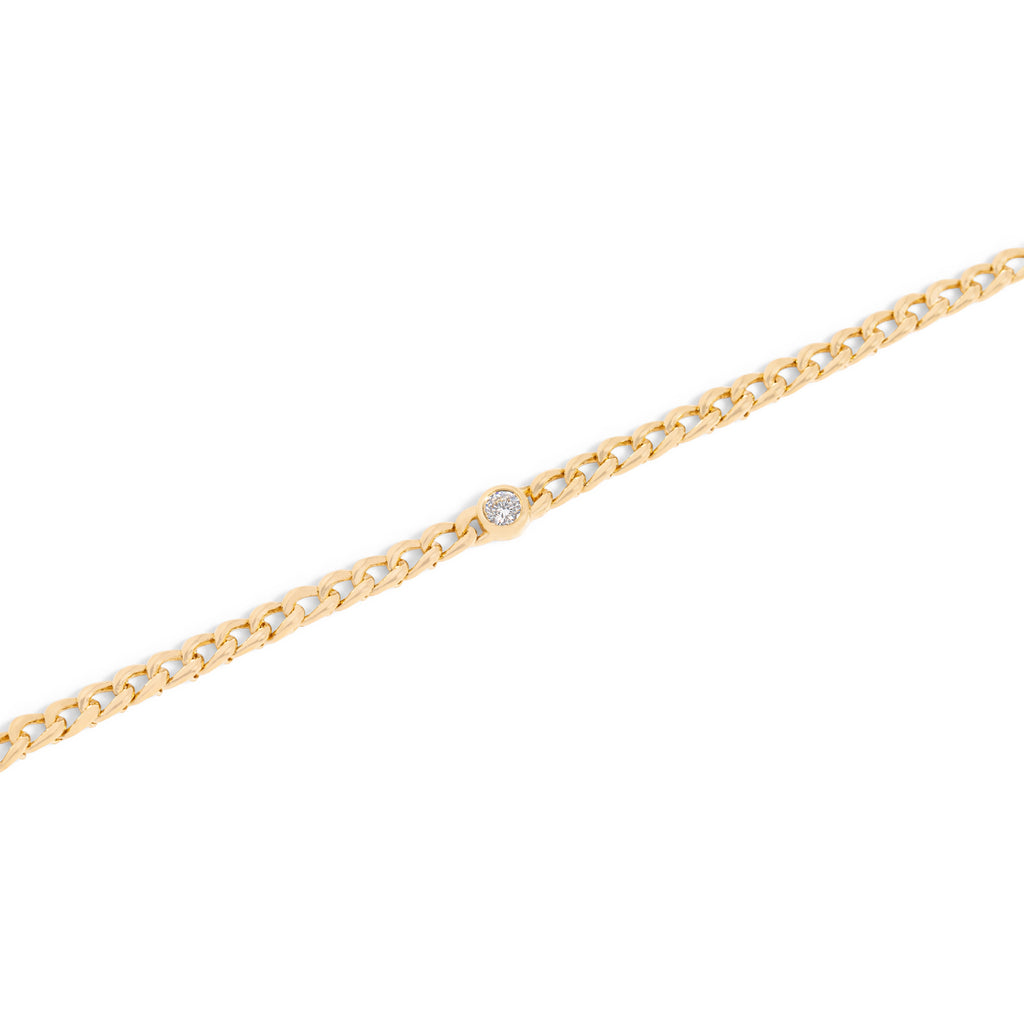 Chain Link with Bezel Diamond Bracelet