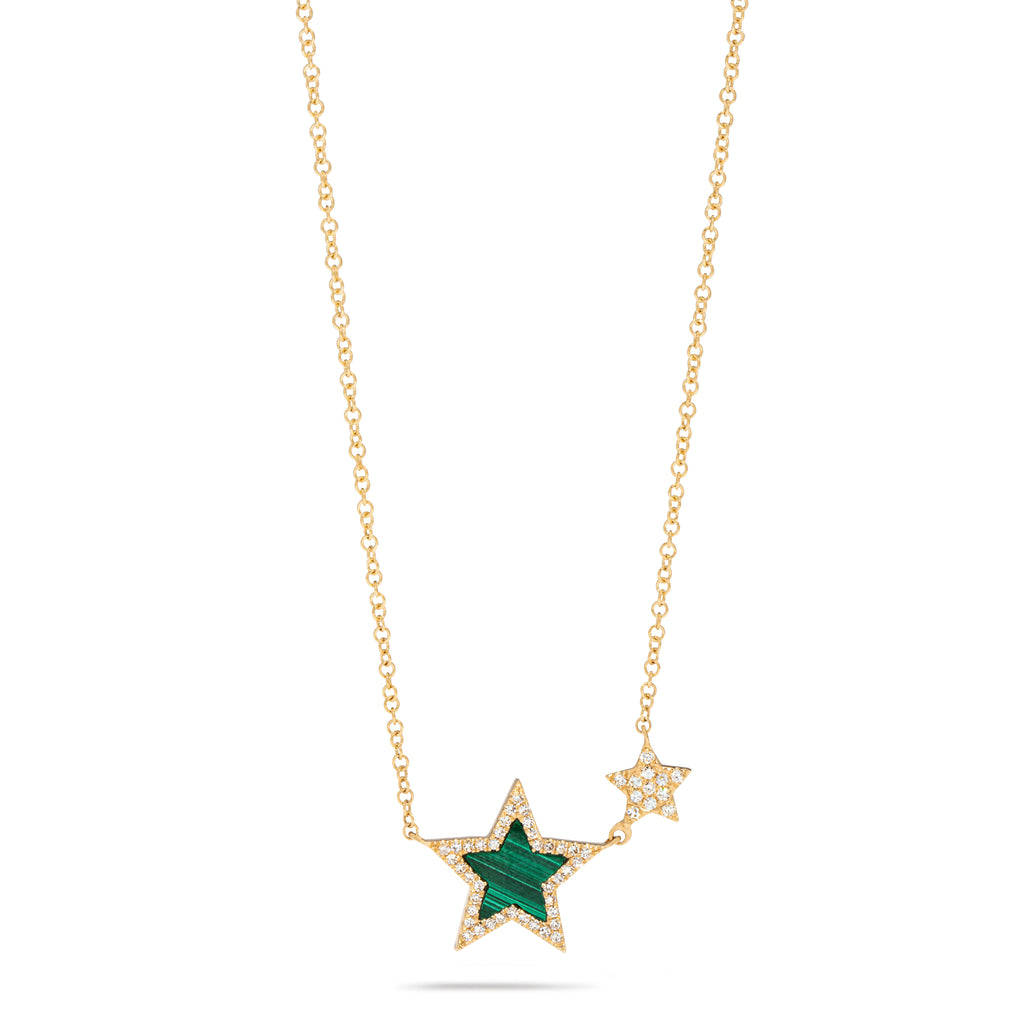 Double Star Malachite Necklace