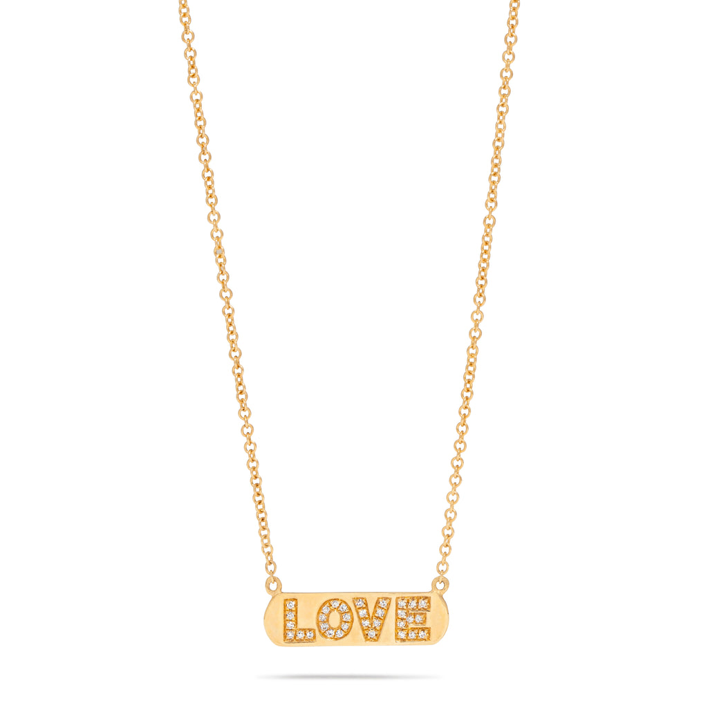 Love Rectangle Disc Necklace