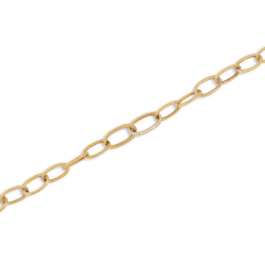 Oval Link with Diamond Link Bracelet