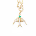 Emerald Flight Diamond Swallow Charm