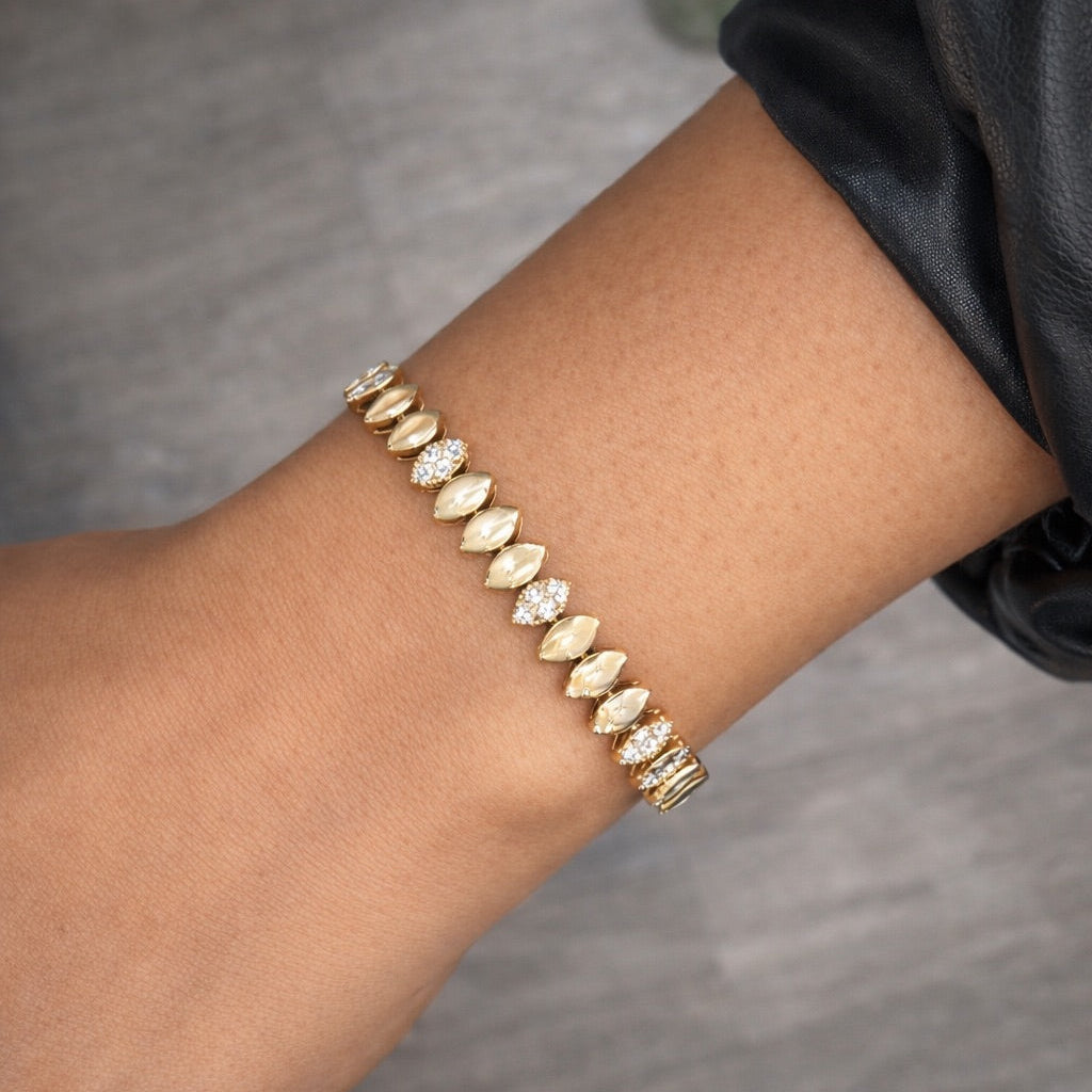 Marquise and Diamond Tennis Bracelet