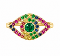 Rainbow Evil Eye Ring