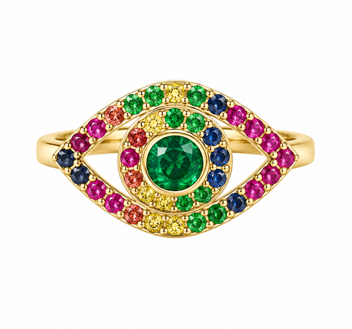 Rainbow Evil Eye Ring