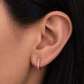 Pink Stone Ombre Huggie Earrings