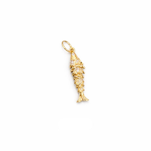 Golden Catch Diamond Fish Charm
