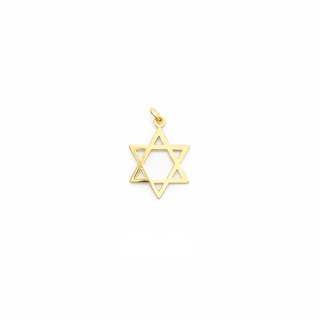 Yellow Gold Jewish Star Charm