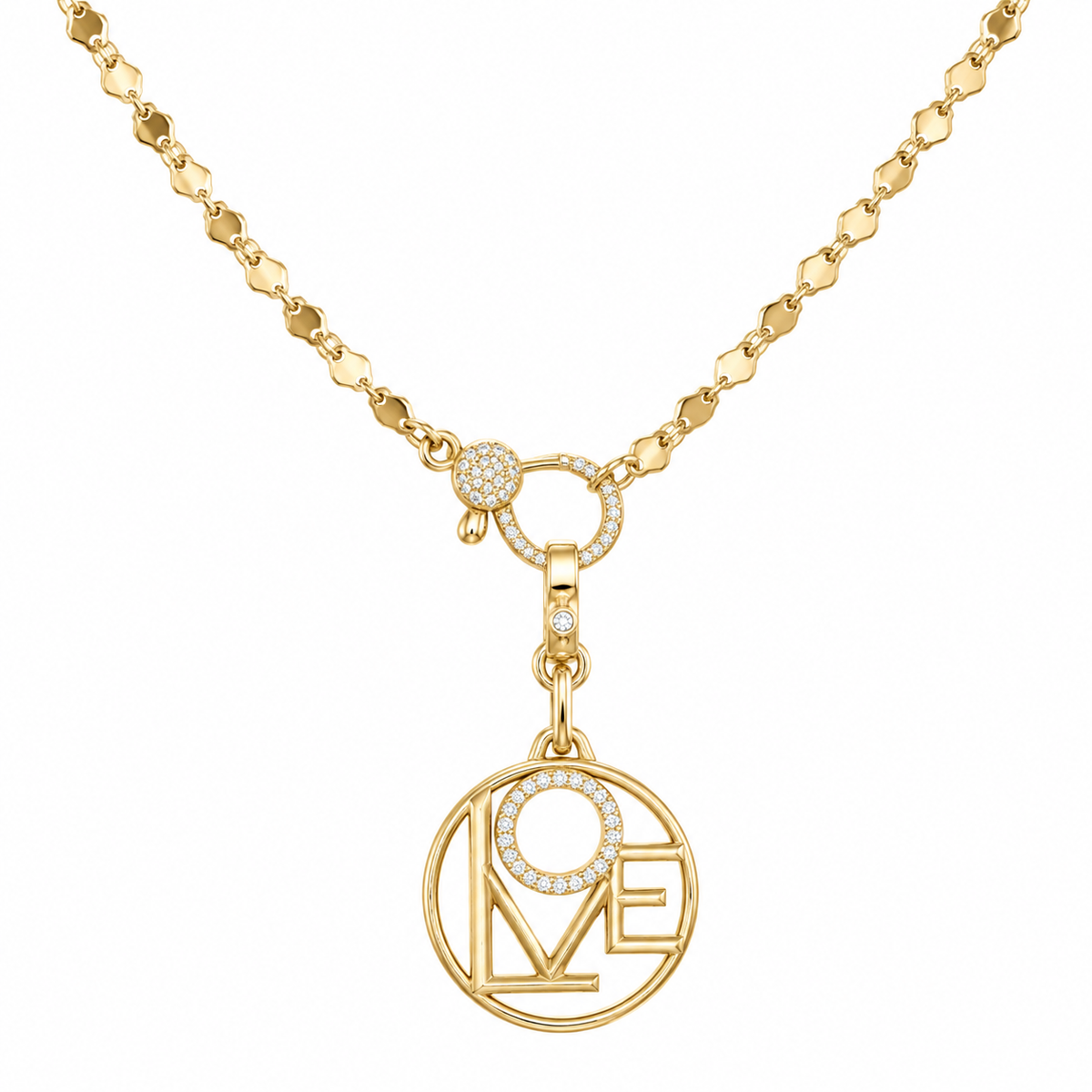 Diamond and Yellow Gold LOVE Charm (Charm Bar)