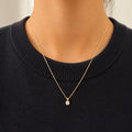 Yellow Gold Solitaire Round Stone Pendant Necklace