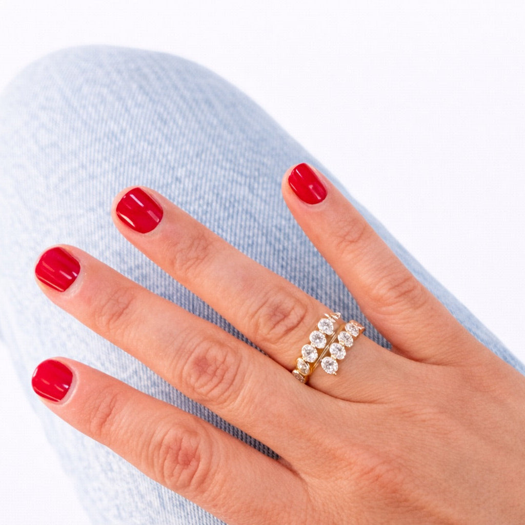 Crystal Eternity Stack Ring