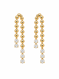 Diamond Drop Chain Threader Earrings in 14K gold