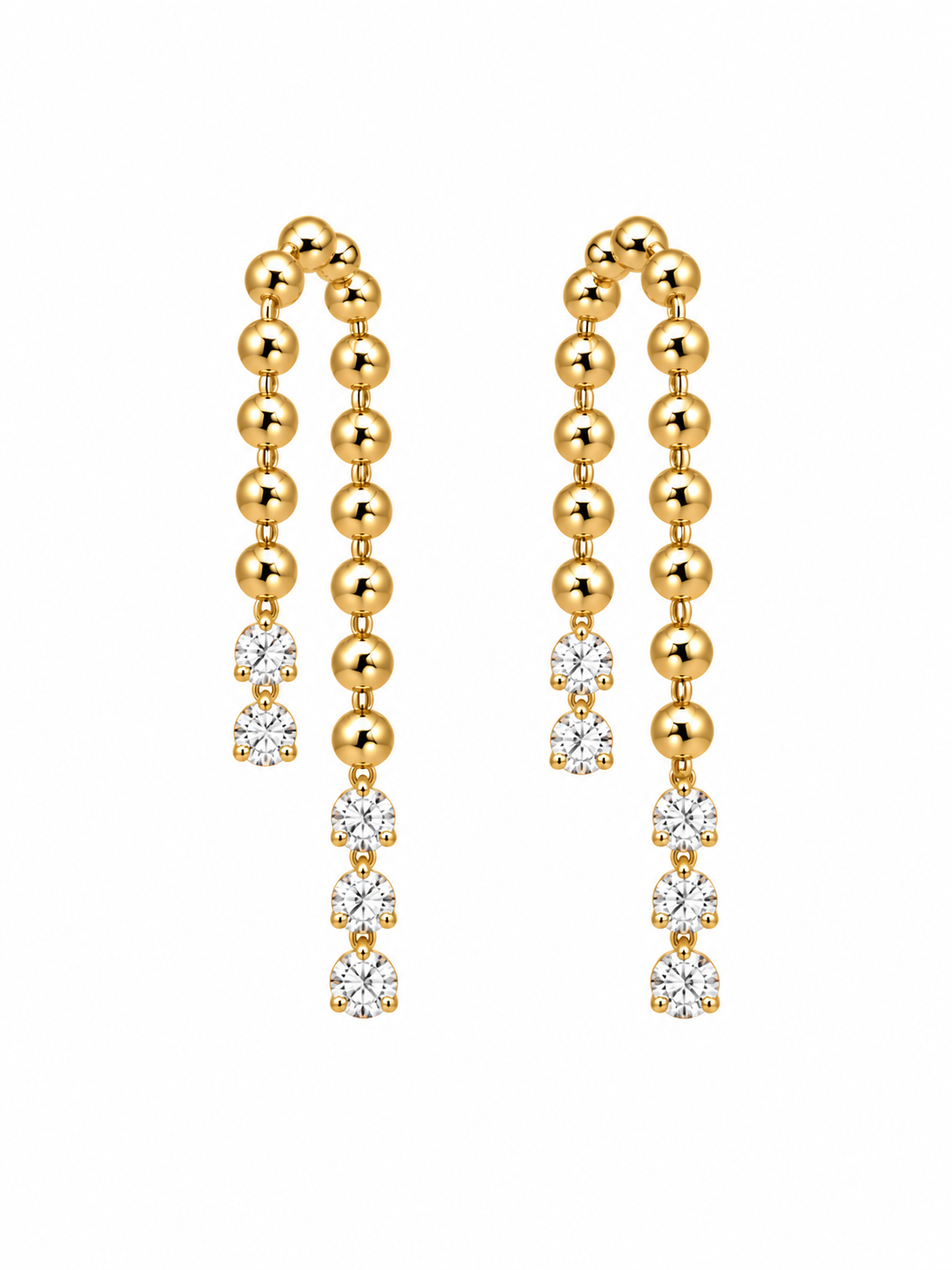 Diamond Drop Chain Threader Earrings