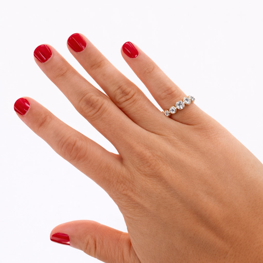 Bubble Diamond Pinky Band Ring