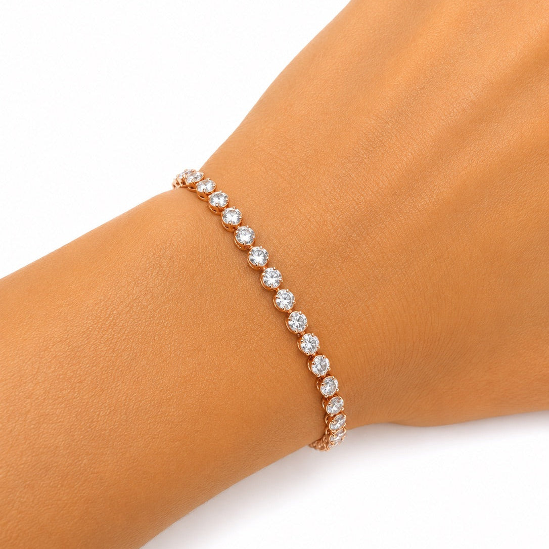 Yellow Gold Bezel-Set Tennis Bracelet