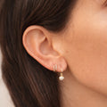 Diamond Pavé Huggie Hoop with Diamond Drop