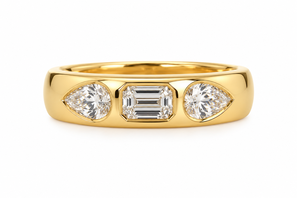 3 Stone Lab Dome Ring