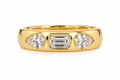 3 Stone Lab Dome Ring