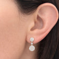 Double Pave Lab Grown Disc Drop Earrings