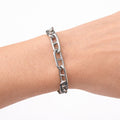 Modern White Gold Link Bracelet with Toggle