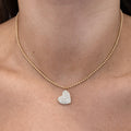 Yellow Gold Pave Heart Pendant Necklace