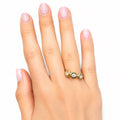 Yellow Gold Triple Bezel-Set Diamond Band Ring