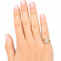 Yellow Gold Pave Oval Signet Ring