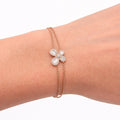 Rose Gold Diamond Butterfly Double Chain Bracelet