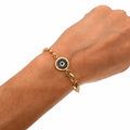 Yellow Gold Evil Eye Bead Bracelet