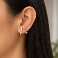 Graduated Bezel Crystal Crawler Earrings