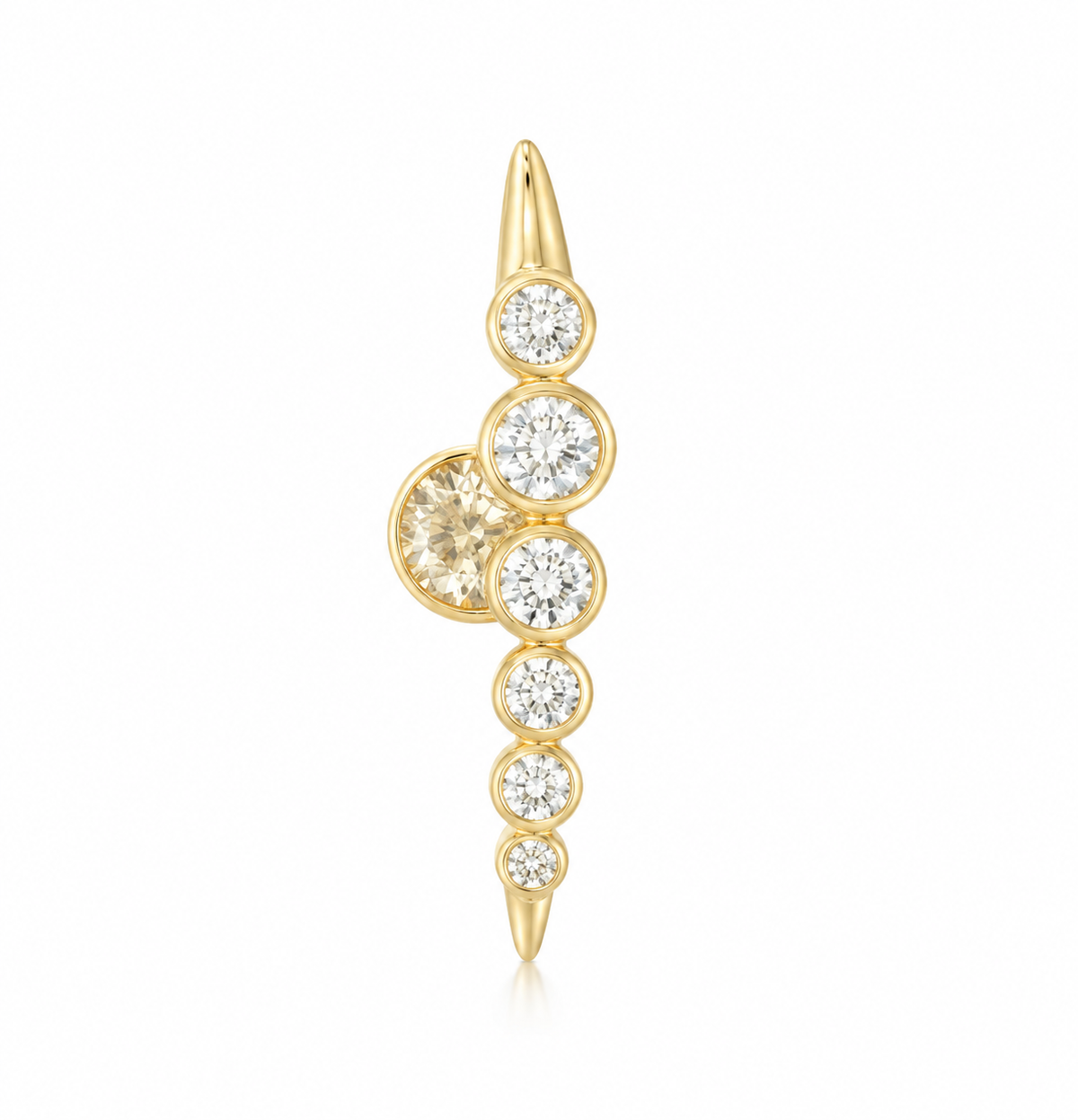 Graduated Bezel Crystal Crawler Earrings