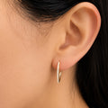 Yellow Gold Pave Hoop Earrings
