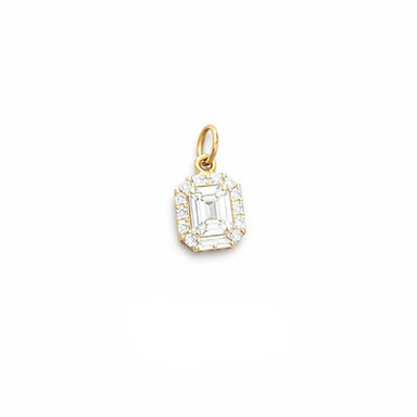 Emerald Cut Diamond Halo Charm (Charm Bar)