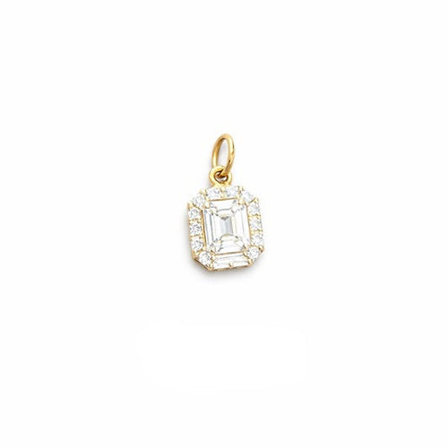 Emerald Cut Diamond Halo Charm