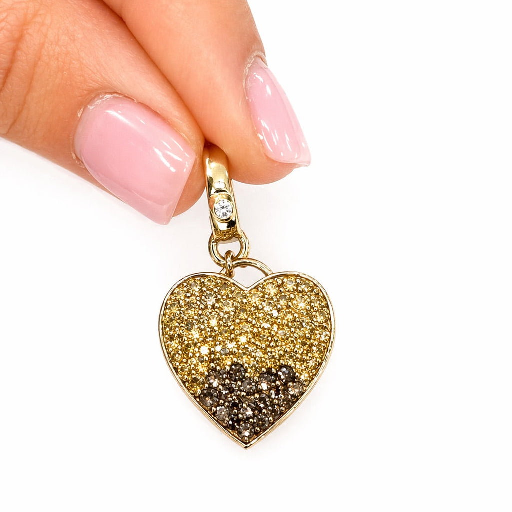 Pavé Diamond Heart Charm Pendant