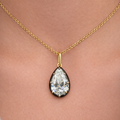 Black Rhodium Lab Pear Cut Necklace