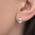 Bezel Lab Grown Emerald Cut Diamond Stud Earrings