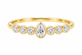 Gold Pear-Cut Diamond Bezel Band Ring