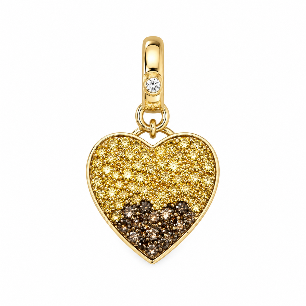 Pavé Diamond Heart Charm Pendant (Charm Bar)
