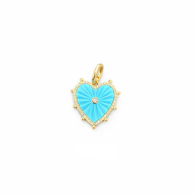 Turquoise Radiance Heart Charm (Charm Bar)