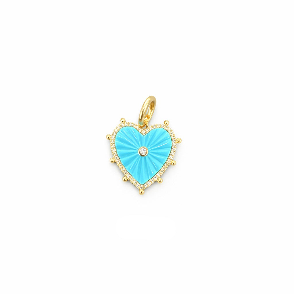 Turquoise Radiance Heart Charm