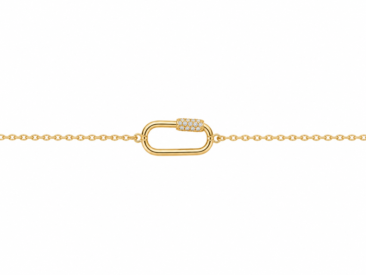 Locked In Pavé Carabiner Bracelet