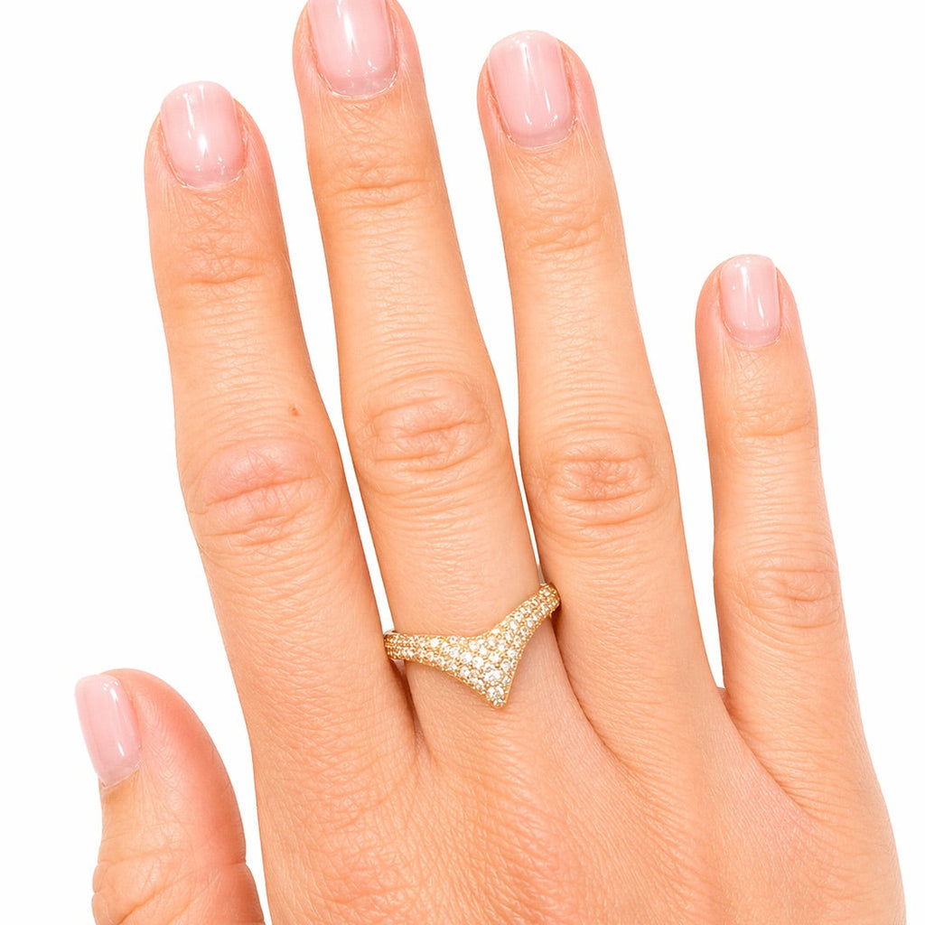 Pavé Diamond Chevron Ring