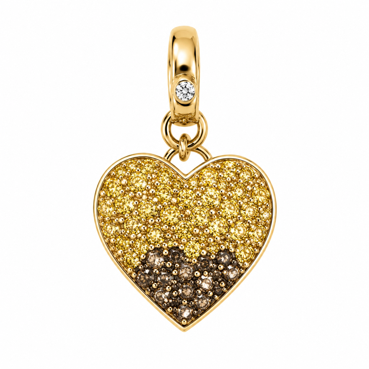 Pavé Diamond Heart Charm Pendant