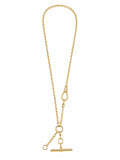 Yellow Gold Cable Chain with Pavé Diamond Cone Clasp & Toggle Drop