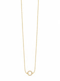 Yellow Gold Fine Bead Chain with Pavé Diamond Circle Station