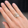Yellow Gold Wide Baguette Multi-Row Lab Grown Ring