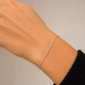 Yellow Gold Pave Bar Chain Bracelet
