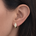 Pave Marquise Huggie Earrings