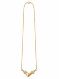 Yellow Gold Cable Chain with Pavé Diamond Horseshoe Centerpiece