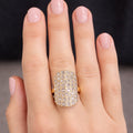 Yellow Gold Large Pave Rectangle Ring